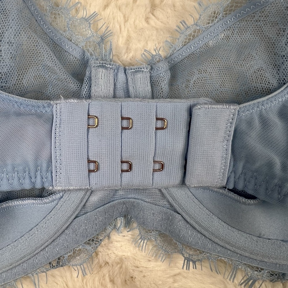 Victoria's Secret Dream Angels Unlined Uplift Sling Lace Bra Dusty Blue 34DD NWT - Picture 7 of 7